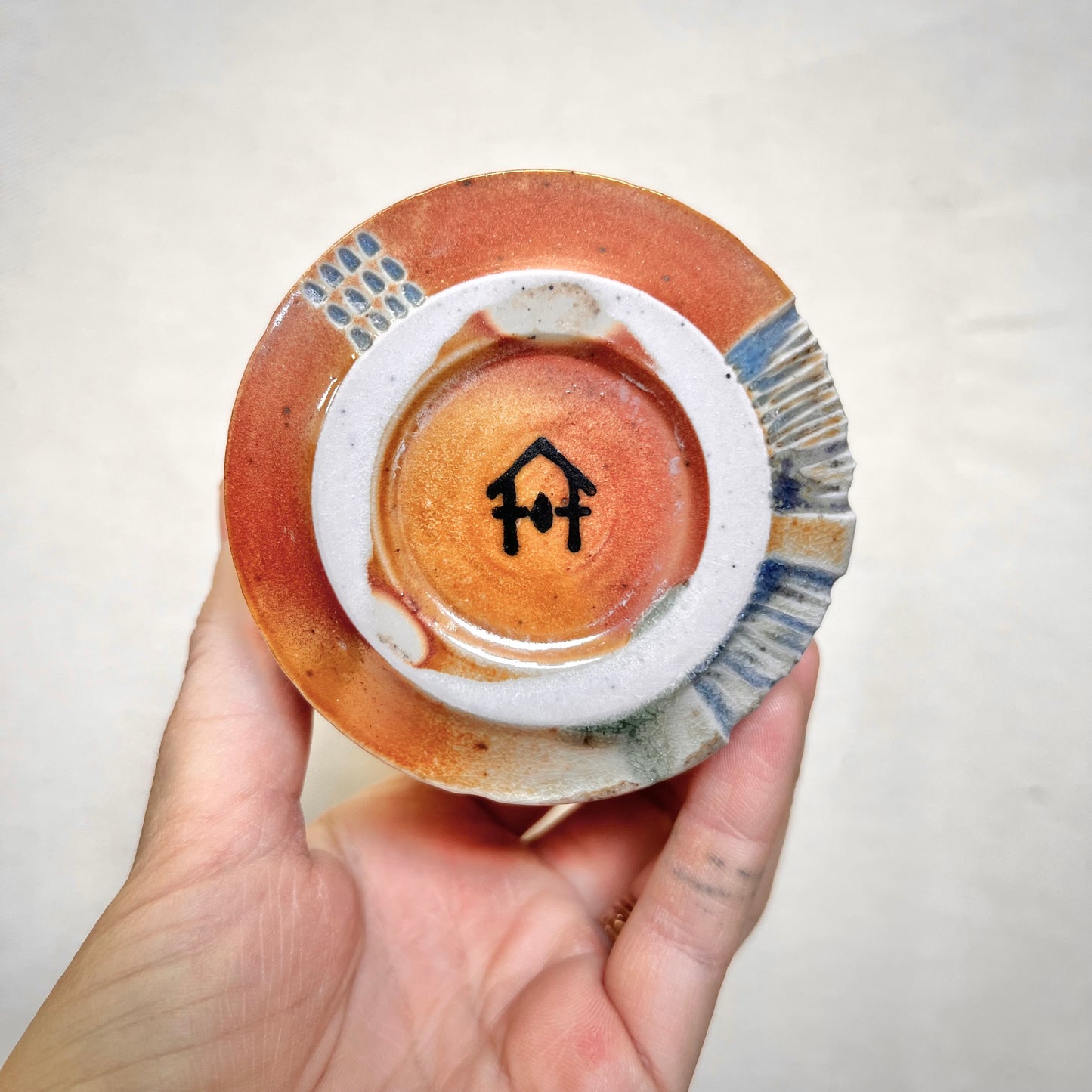 Woodfired Cup - 10oz Tumbler- Rustic Tumbler with Abstract Leaf Design