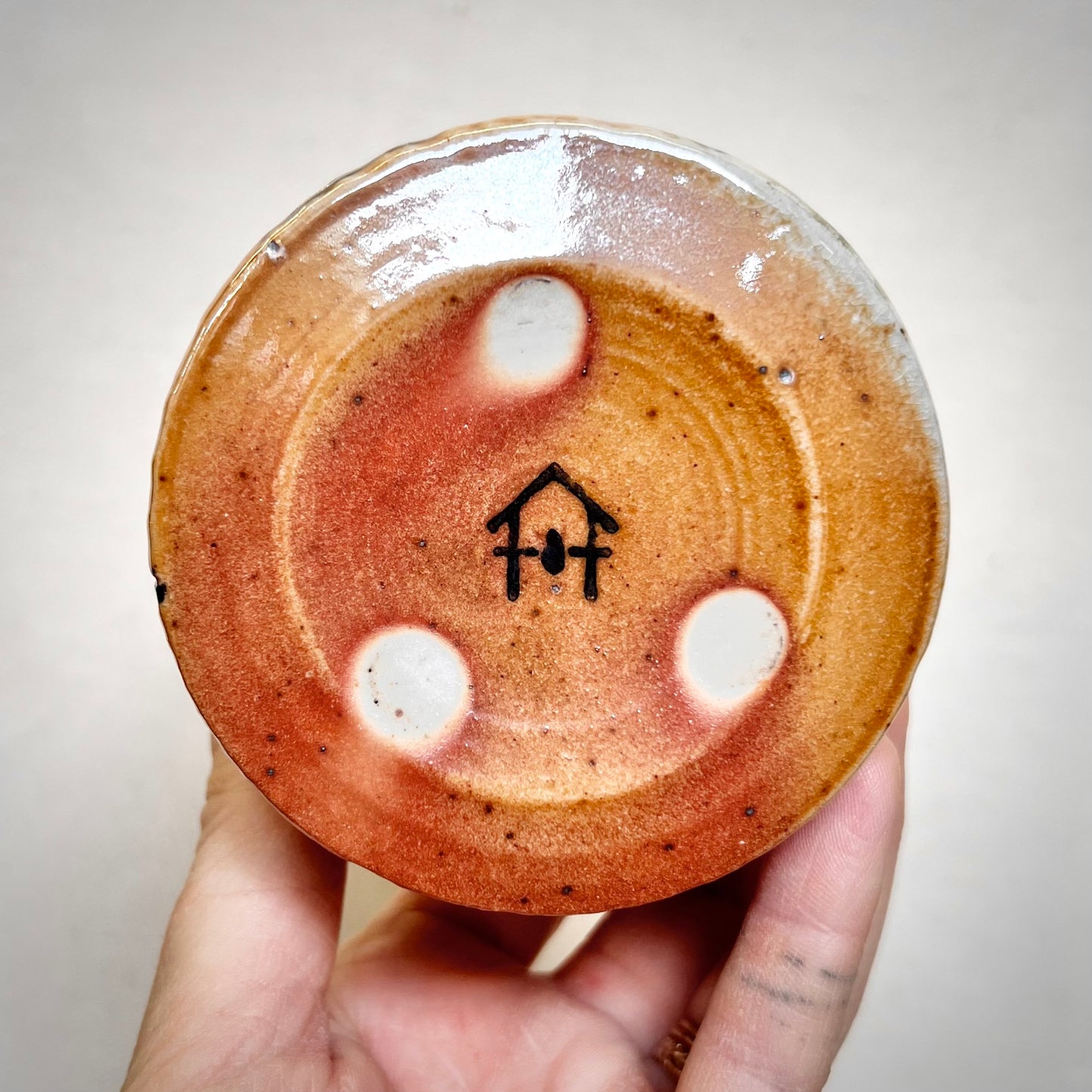 Wood Fired Tumbler - 10oz cup- Rustic Tumbler with Abstract Leaf Design