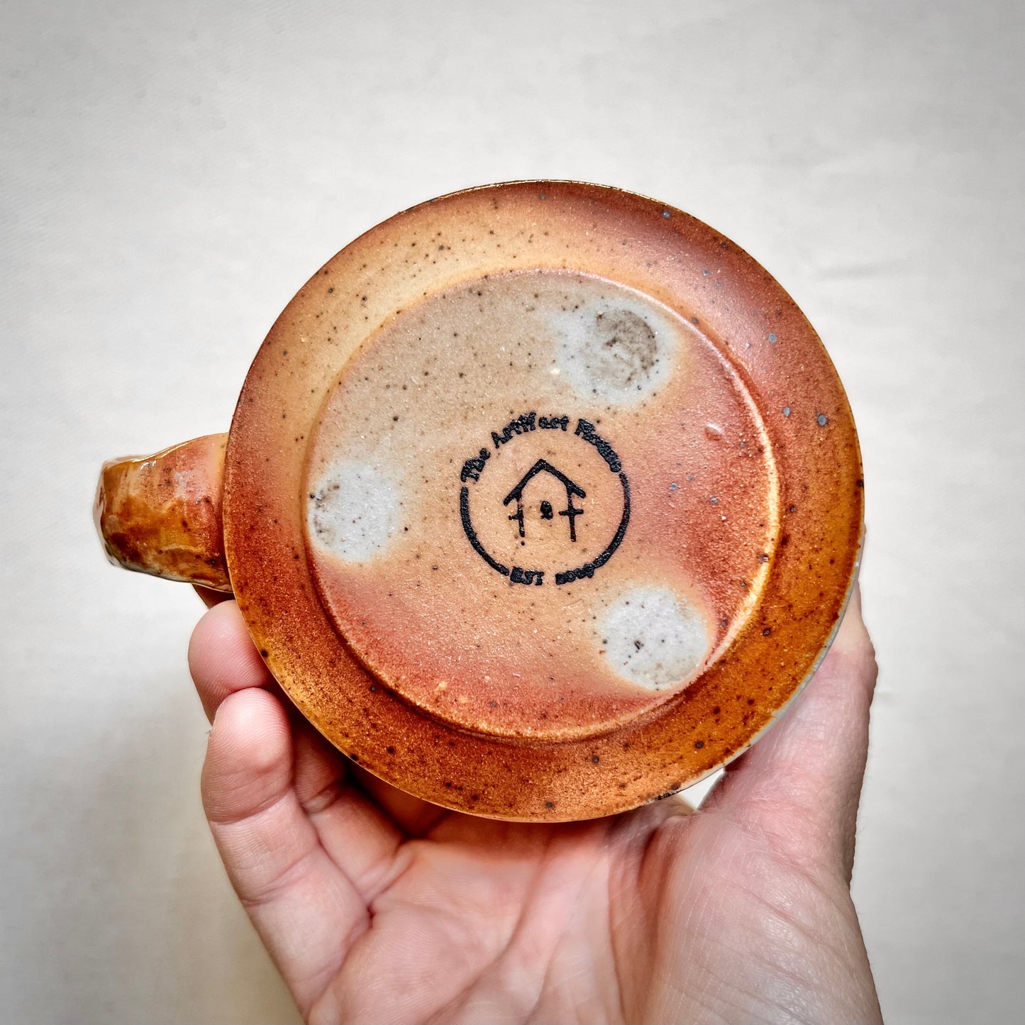 Wood Fired Mug - 8 oz - Rustic mug with Farmhouse Flower Design