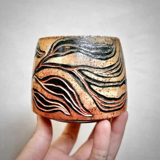 Wood Fired Mug - 9 oz - Willow Leaf Rustic Design