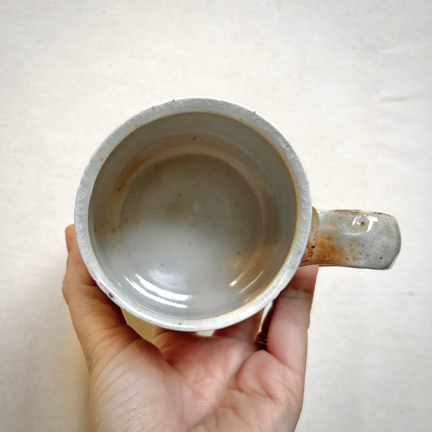 Leafy Wood Fired Mug **Slight Wobble** - 12oz - Rustic mug with Leaf Design