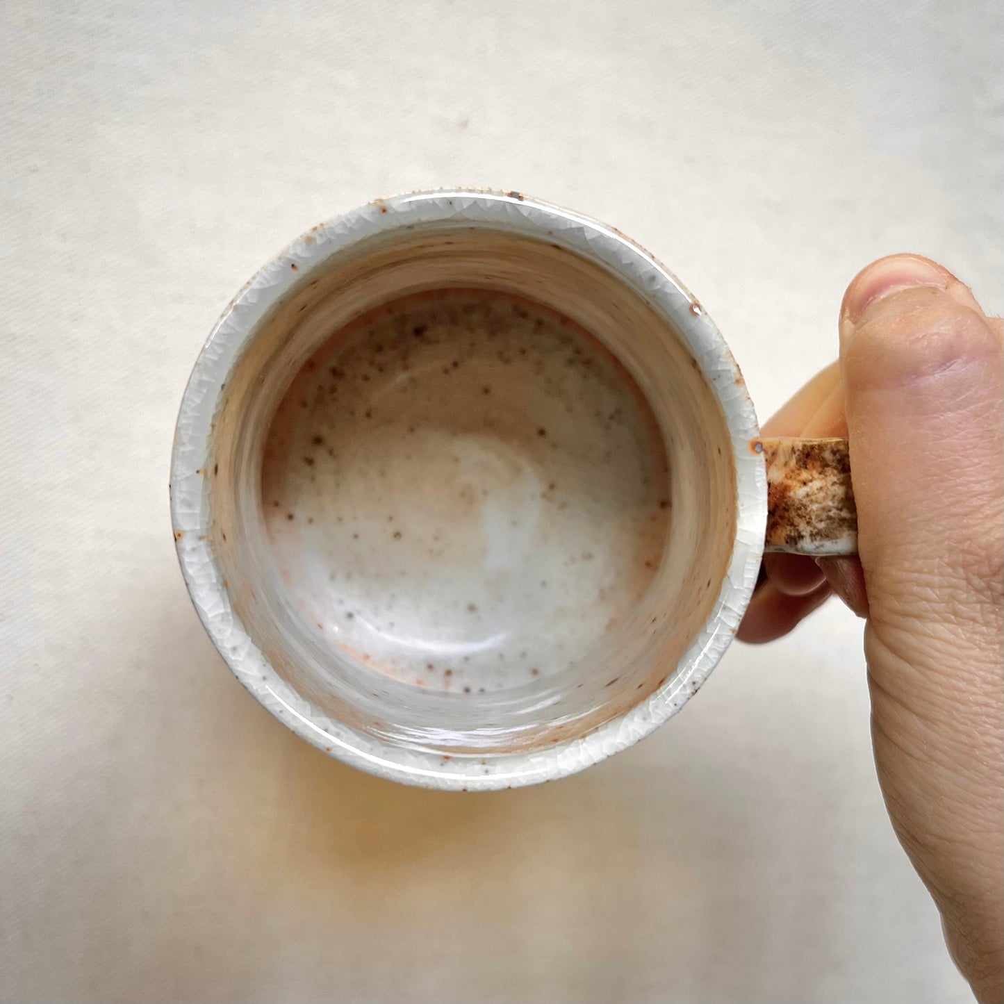 Wood Fired Mug - 8oz - Rustic Mug with Striped Vines Design