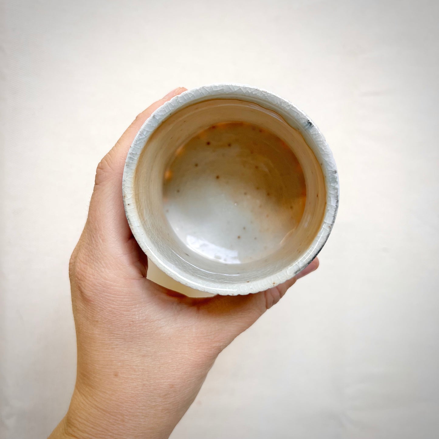 Woodfired Ceramic Tumbler - 8oz cup- Rustic Tumbler with Striped Design