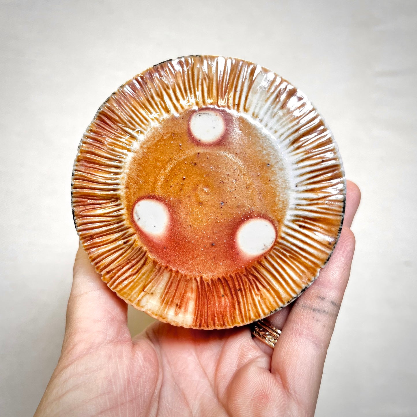 Woodfired Ceramic Tumbler - 8oz cup- Rustic Tumbler with Striped Design