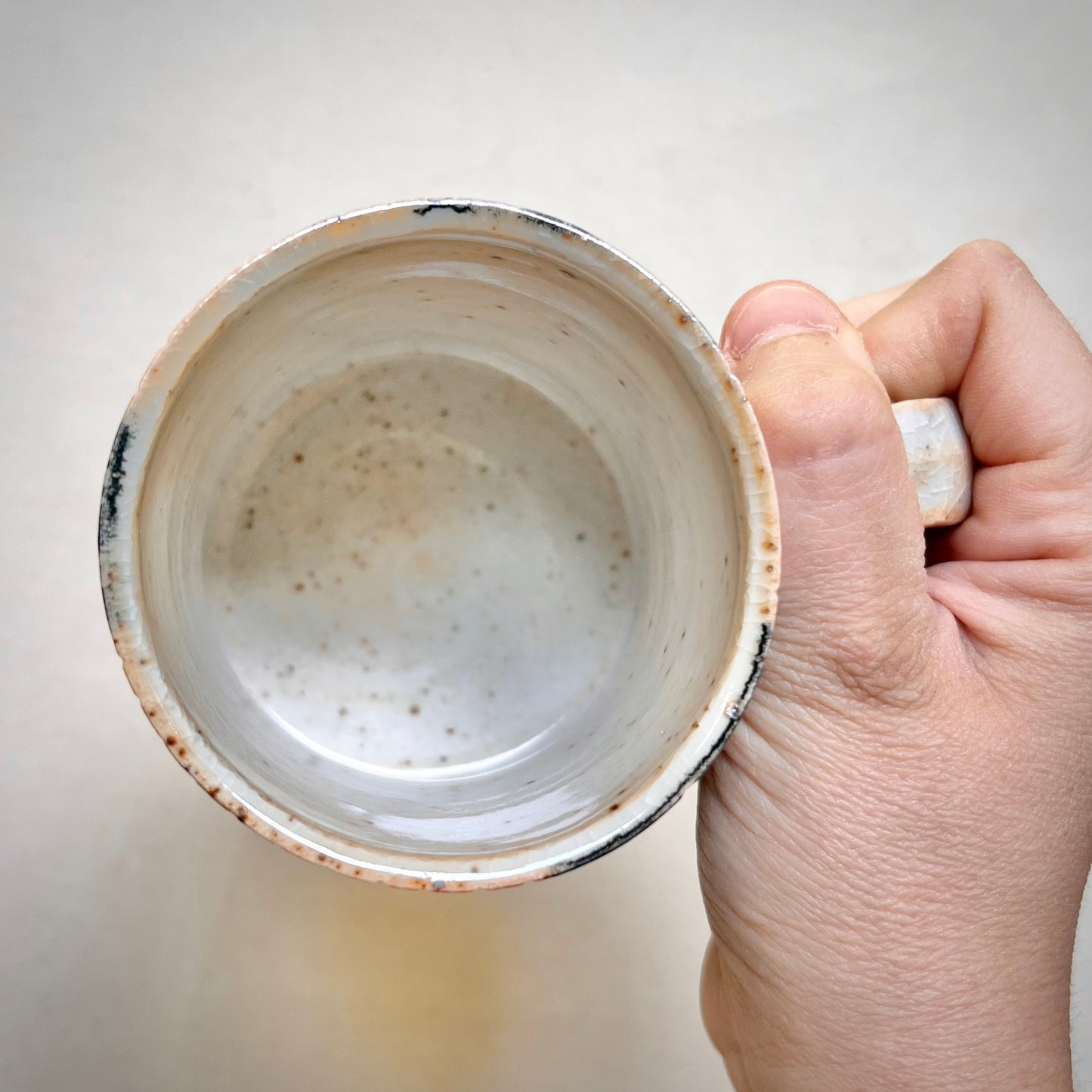 Wood Fired Mug - 10oz - Rustic Mug with Abstract Leafy Design