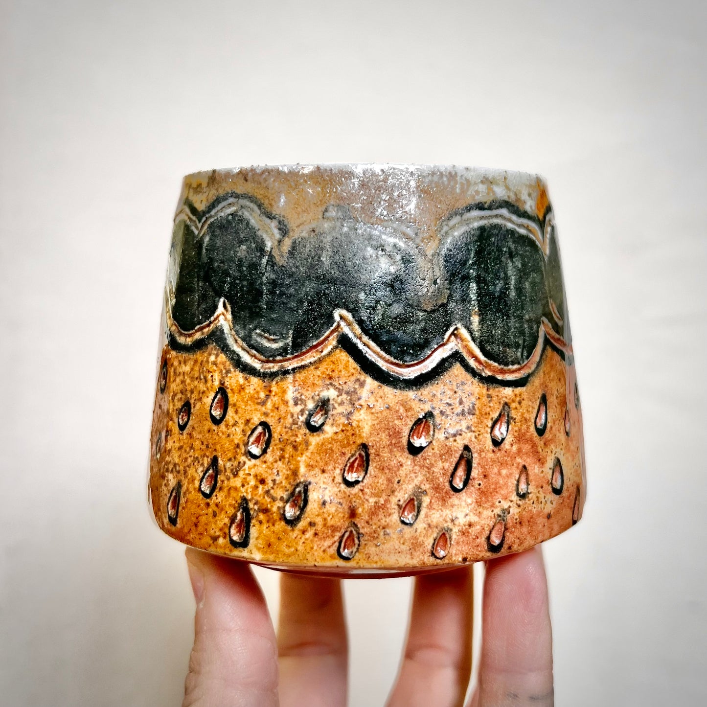Rainy Day Mug - 10oz - Rustic Mug with Rain Cloud “Even the Sky Cries Sometimes”
