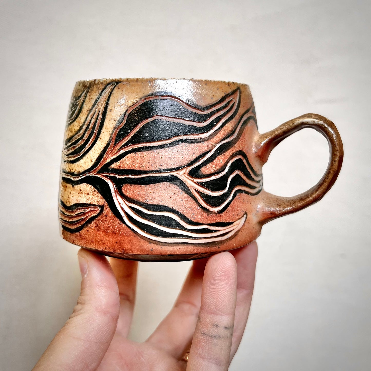 Wood Fired Mug - 9 oz - Willow Leaf Rustic Design