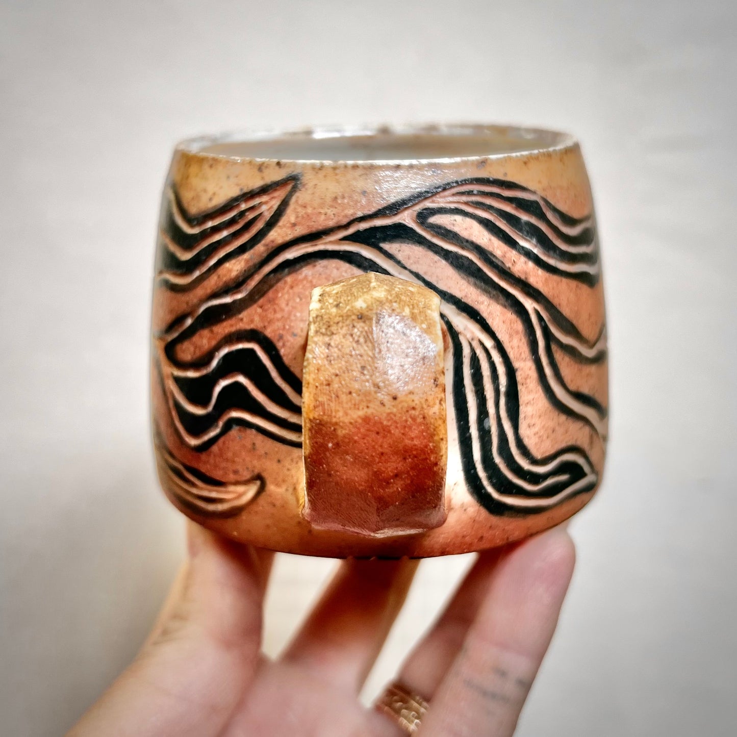 Wood Fired Mug - 9 oz - Willow Leaf Rustic Design