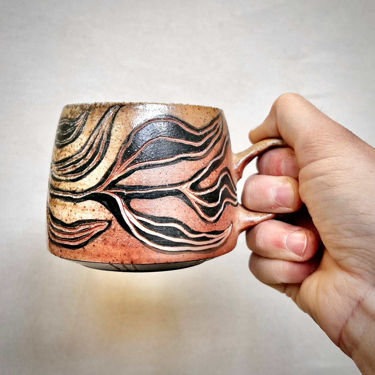 Wood Fired Mug - 9 oz - Willow Leaf Rustic Design