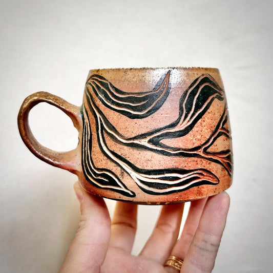 Wood Fired Mug - 9 oz - Willow Leaf Rustic Design